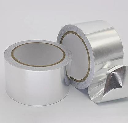 125um dikte premium kwaliteit aluminiumfolietape met oplosmiddel-acrylkleefstof. Uitstekende bescherming voor afplakwerkzaamheden bij galvaniseren en verfafbijten.